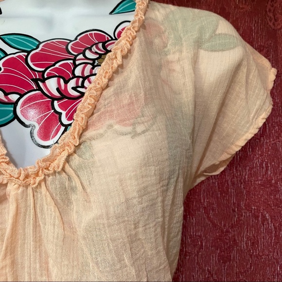 J Crew Blush Peach Embroidered Blouse - Picture 2 of 3